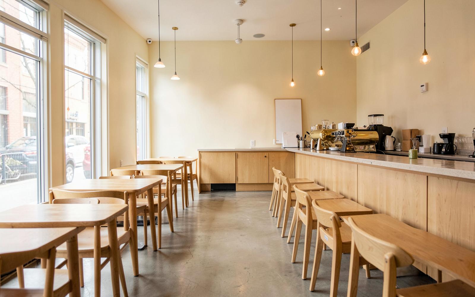 Modern coffee shop before plant design